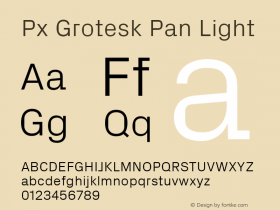 Px Grotesk Pan Light Version 2.001; build 0001图片样张
