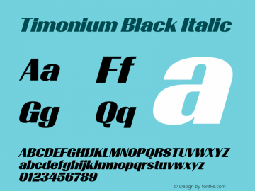 Timonium-BlackItalic Version 001.003 2013图片样张
