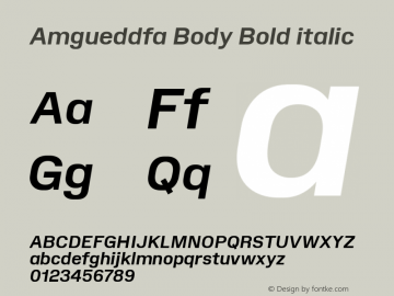 Amgueddfa Body Bold italic Version 1.000图片样张