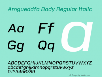 Amgueddfa Body Regular italic Version 1.000图片样张