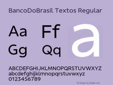 BancoDoBrasil Textos Regular Version 1.000图片样张