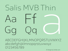 Salis MVB Thin Version 1.005;hotconv 1.0.118;makeotfexe 2.5.65603图片样张