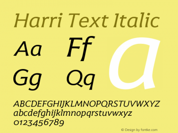 Harri Text Italic Version 1.006图片样张