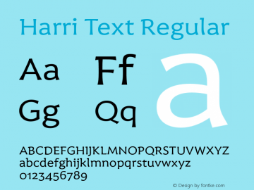 Harri Text Regular Version 1.006图片样张