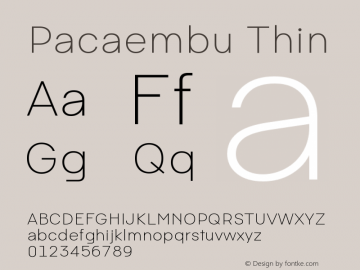 Pacaembu Thin Pacaembu;1.0;Fontdue图片样张