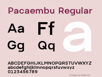 Pacaembu Regular Pacaembu;1.0;Fontdue图片样张
