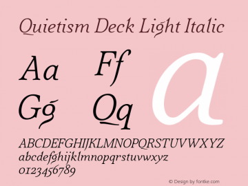 Quietism Deck Light Italic Version 1.001图片样张
