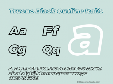 Trueno Black Outline Italic Version 3.001b | FøM Fix图片样张
