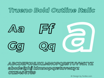 Trueno Bold Outline Italic Version 3.001b | FøM Fix图片样张