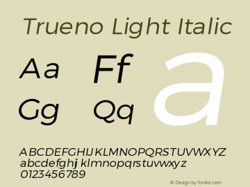 Trueno Light Italic Version 3.001b | FøM Fix图片样张