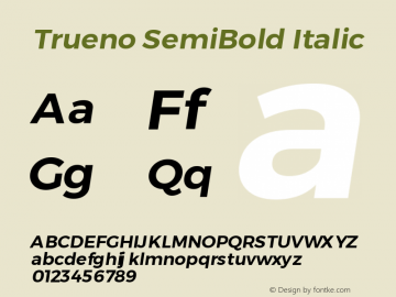 Trueno SemiBold Italic Version 3.001b | FøM Fix图片样张