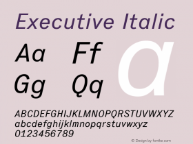 Executive Italic Version 2.001图片样张