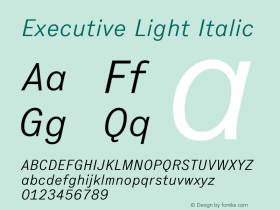 Executive Light Italic Version 2.001图片样张