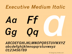 Executive Medium Italic Version 2.001图片样张