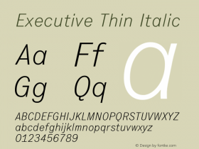 Executive Thin Italic Version 2.001图片样张