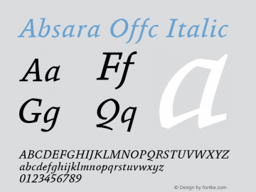 Absara Offc Italic Version 7.504; 2012; Build 1024图片样张