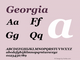 Georgia  Version 5.00x-4; zFontTool图片样张