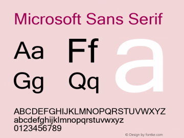 Microsoft Sans Serif Version 7.02; zFontTool图片样张