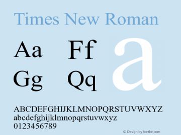 Times New Roman Regular Version 7.03; zFontTool图片样张