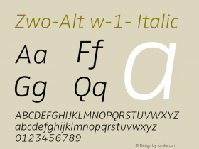 Zwo-Alt w-1- Italic 4.313图片样张
