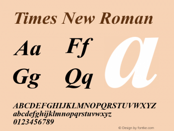 Times New Roman  Version 7.03; zFontTool图片样张