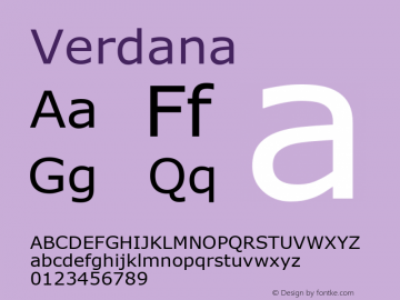 Verdana Regular Version 5.33; zFontTool图片样张