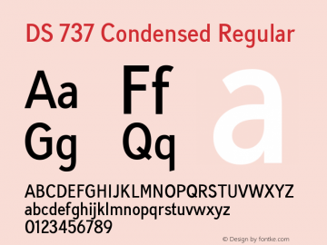 DS 737 Condensed Regular Version 1.000 | FøM Fix图片样张