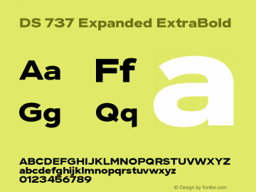 DS 737 Expanded ExtraBold Version 1.000 | FøM Fix图片样张