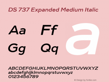 DS 737 Expanded Medium Italic Version 1.000 | FøM Fix图片样张