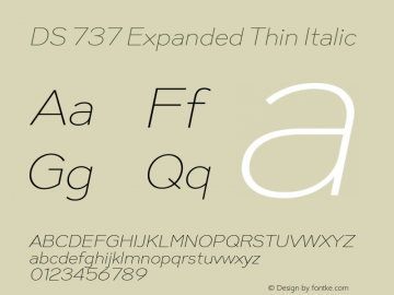 DS 737 Expanded Thin Italic Version 1.000 | FøM Fix图片样张