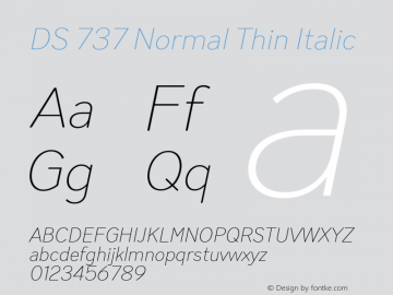 DS 737 Normal Thin Italic Version 1.000 | FøM Fix图片样张