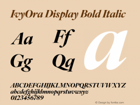 IvyOra Display Bold Italic Version 1.000图片样张