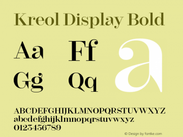 KreolDisplay-Medium Version 1.000;fontTools/otf2ttf 4.10.2; ttfautohint (v1.8.2)图片样张