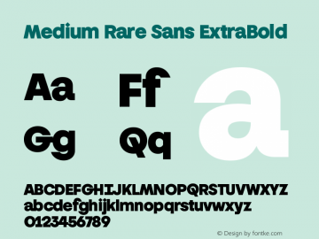 Medium Rare Sans ExtraBold Version 0.001 | FøM Fix图片样张