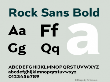 Rock Sans Bold Version 1.000;PS 001.000;hotconv 1.0.56;makeotf.lib2.0.21325图片样张
