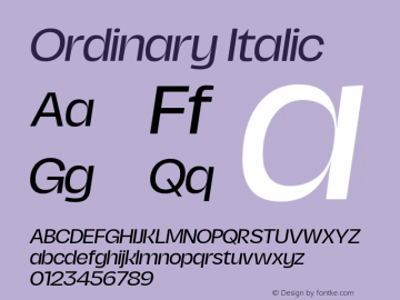 Ordinary Italic Version 2.000;FEAKit 1.0图片样张