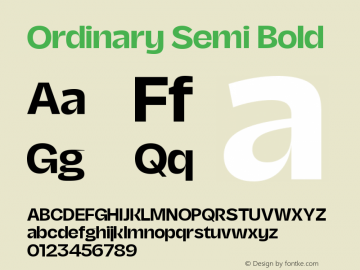 Ordinary Semi Bold Version 2.000;FEAKit 1.0图片样张