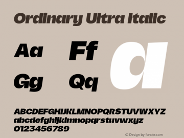 Ordinary Ultra Italic Version 2.000;FEAKit 1.0图片样张