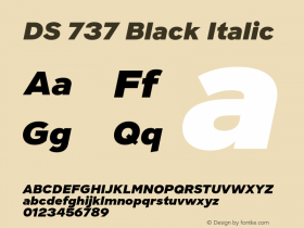 DS 737 Black Italic Version 1.000;hotconv 1.0.109;makeotfexe 2.5.65596图片样张