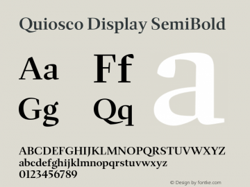 Quiosco Display SemiBold Version 1.000图片样张