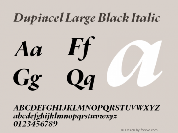 DupincelLarge-BlackItalic Version 1.000图片样张