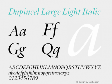 DupincelLarge-LightItalic Version 1.000图片样张