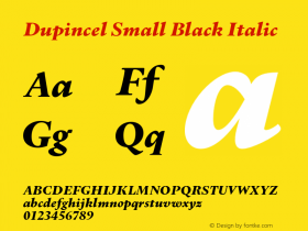 DupincelSmall-BlackItalic Version 1.000图片样张