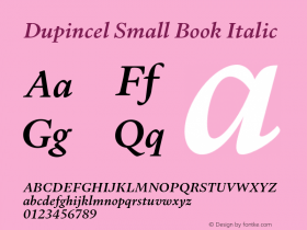 DupincelSmall-BookItalic Version 1.000图片样张