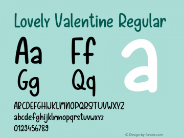 Lovely Valentine Version 1.004;Fontself Maker 3.5.4图片样张