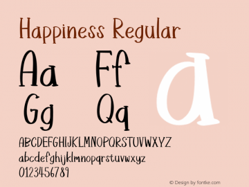 Happiness Version 1.002;Fontself Maker 3.5.7图片样张