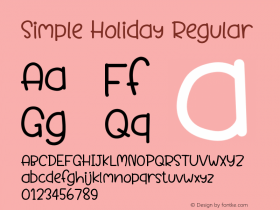 Simple Holiday Version 1.002;Fontself Maker 3.5.7图片样张