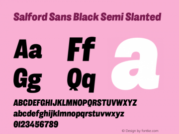 SalfordSans-BlackSemiSlanted Version 2.000;Glyphs 3.1.1 (3142)图片样张