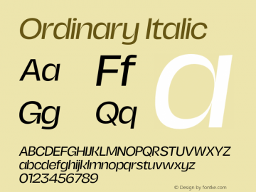 Ordinary Italic Version 2.000;FEAKit 1.0图片样张