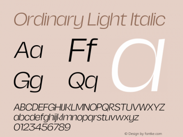 Ordinary Light Italic Version 2.000;FEAKit 1.0图片样张